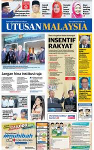 Utusan Malaytsia front page June 7